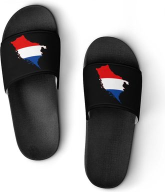 Generic France Map Flag Shower Shoes Slipper for Women Men Beach Slippers Quick Drying Non Slip Open-Toe Sandals