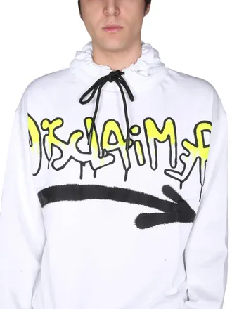 Disclaimer Logo-Print Cotton Sweatshirt - White