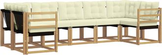 vidaXL Conjunto De Sof&aacute;s De Exterior 7 Uds. Blanco Y Crema Vidaxl