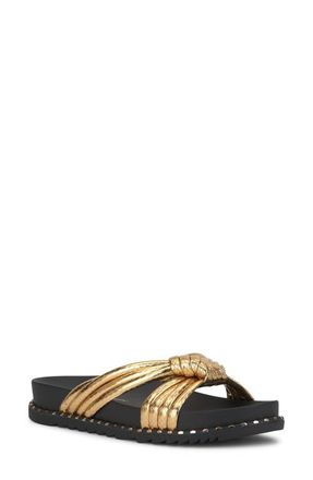 Jessica Simpson Cilleva Slide Sandal in Gold/Gold at Nordstrom, Size 10