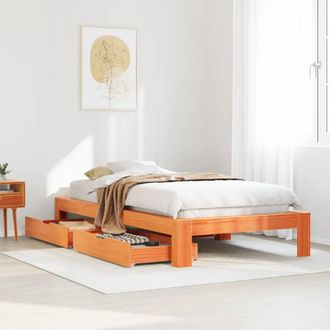 Berkfield Home Bed Frame without Mattress Wax Brown 75x190 cm Small Single Solid Wood Pine