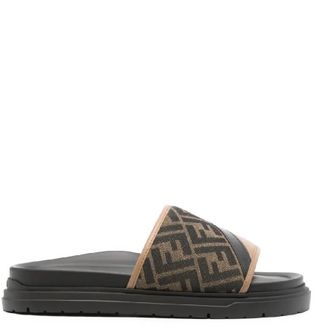 Fendi Diagonal Ff Jacquard Slides