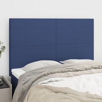 vidaXL Cabeceros 4 Unidades Tela Azul 72x5x78/88 Cm Vidaxl