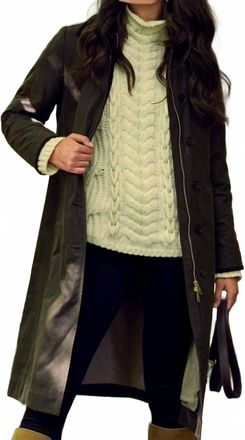 FAIRFAX & FAVOR Edith Wax Longline Coat In Dark Khaki