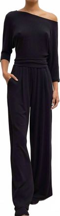 Leset Lauren Pleated Pocket Pants In Black
