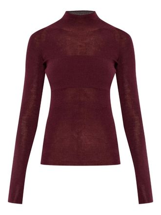 Versace Medusa-appliqué sweater - women - Virgin Wool - 40 - Red