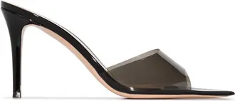 Gianvito Rossi Elle 85 mm muilezel met doorzichtige riem
