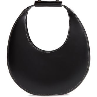 Staud Leather Moon Bag in Black at Nordstrom