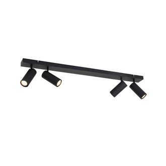 QAZQA Qazqa Moderno Foco De Techo Inteligente Negro 4 Luces Ajustables Incl. 4 Wifi Gu10 50mm - Renna Acero Alargada Adecuado Para Led Max. 4 X 4.7 Watt