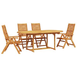 vidaXL Conjunto De Comedor De Jard&iacute;n 5 Pcs Marr&oacute;n Vidaxl
