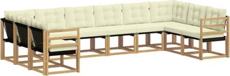 vidaXL Conjunto De Sof&aacute;s De Exterior 10 Uds. Blanco Y Crema Vidaxl