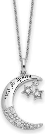 Diamond2Deal Sterling Silver Cubic Zirconia Antiqued Family Of Stars Necklace