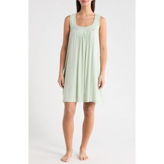 Papinelle Sleepwear Kate Sleeveless Pleated Front Nightgown in Soft Mint at Nordstrom, Size Large