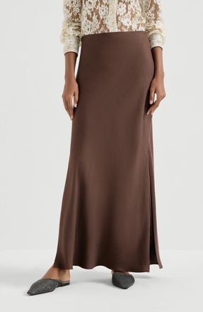 Brunello Cucinelli Bias-cut skirt in Cocoa at Nordstrom, Size 44 It
