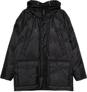 C.P. Company Hooded Down Jacket - Heren - Gewatteerde jassen - Zwart - XL - Leer - Jassen