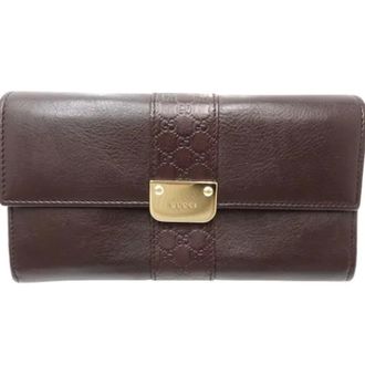 Gucci Pre-owned Wallets, female, Brown, Size: ONE SIZE Pre-owned Leather Wallet