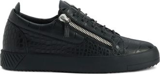Giuseppe Zanotti Sneakers Frankie con zip ed effetto coccodrillo - Nero