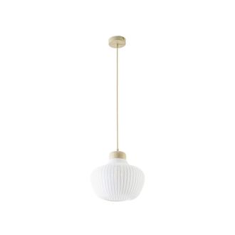 Lucande Lucande L&aacute;mpara Colgante eloise En Blanco De Textura, Tela, Tejido, Seda