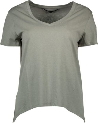 Silvian Heach Womens Vneck Tshirt Si6559 - Sage Green Cotton - Size X-Small