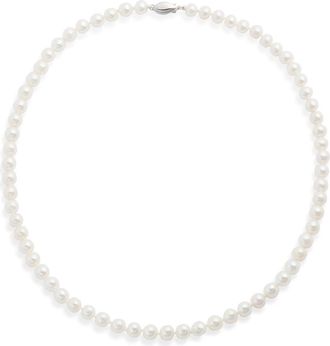Nordstrom Freshwater Pearl Necklace in White- 14K White Gold at Nordstrom, Size 7-7.5 Mm