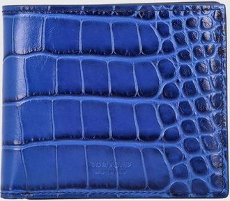 Tom Ford Portafoglio a libro in pelle di vitello con stampa coccodrillo