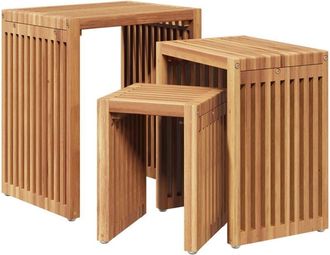 vidaXL Nest of SideTables Stackable 3 pcs Brown 33 x 44.5 x 51 cm Vidaxl