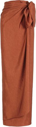 Cortana Gloria- wikkelrok rood lava- - Dames - Maxi Rokken - Rood - XS - Linnen - Rokken