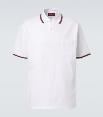 Gucci Polo de piqu&eacute; en mezcla de algod&oacute;n con Web