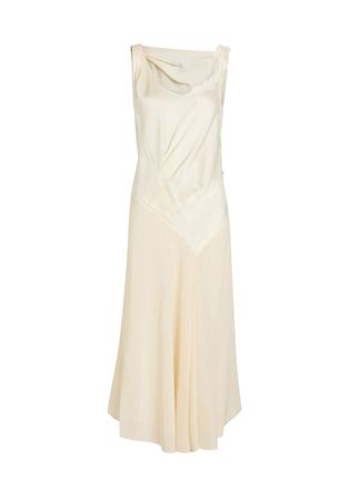 Victoria Beckham Lace-trim Satin Midi Dress - Ivory - 10 (UK10 / S)