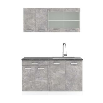 Vicco Cocina Vers&aacute;til R-line, Hormig&oacute;n/blanco, 140 Cm, Et Antracita
