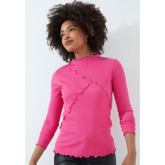 Joe Browns Stretch Cotton Lettuce Trim Top in Rose Violet at Nordstrom, Size Medium
