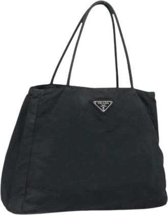 Prada Pre-owned Tote Bags, female, Black, Size: ONE SIZE Pre-owned Vintage Nylon Tote Bag