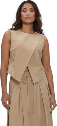 Y.A.S Y.a.s, Jassen, Dames, Beige, L, Polyester, Yascamia Waistcoat