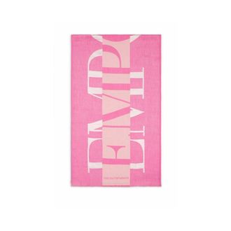 Emporio Armani Accessoires, Dames, Roze, ONE Size, Katoen, Stola met oversized jacquard logo