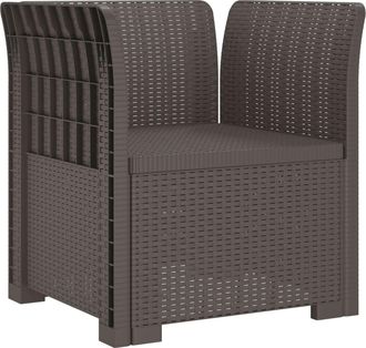 vidaXL Sill&oacute;n Individual Apariencia De Ratan Pp Gris Claro Vidaxl
