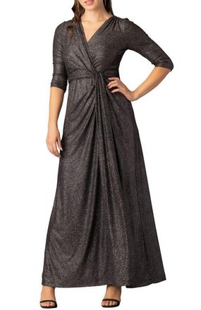 Kiyonna Romanced by Moonlight Evening Gown in Silver Starlight at Nordstrom, Size X-Large