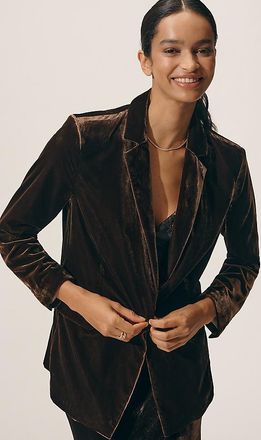 Maeve The Tessie Blazer by Maeve: Velvet Edition Jacket