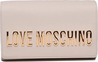Love Moschino Crossbody Bag With Metallic Lettering And Chain Strap