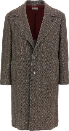 Brunello Cucinelli Heren, Mantels, Bruin, Maat: XL Flanel