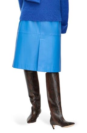 Aligne Olwen Leather Skirt in Blue at Nordstrom, Size 12