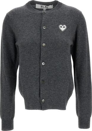Comme Des Gar&ccedil;ons Fijngebreide wollen vest - Dames - Vesten - Grijs - XS - Wol - Truien & Vesten