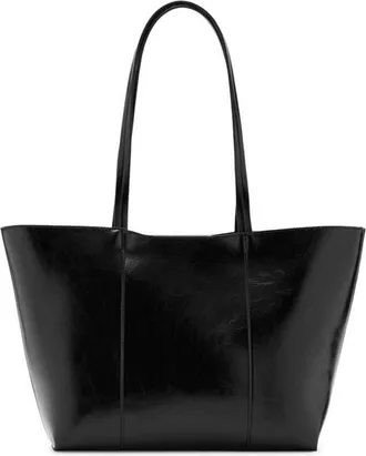 Mango Medium Faux Leather Shopper Bag in Black at Nordstrom