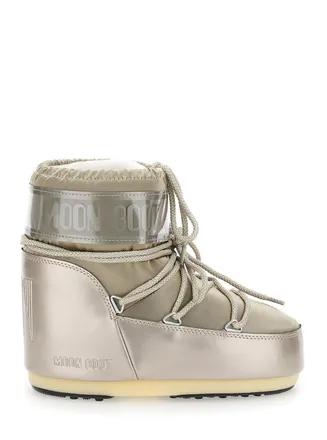 Moon Boot Metallic Tech Fabric Snow Boot - Silver