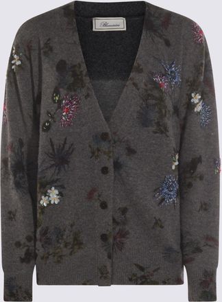 Blumarine Sweaters Grey/Brillant Blue-Donna