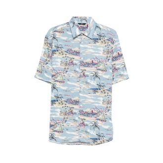 7 For All Mankind Short Sleeve Shirts, male, Multicolor, Size: M Short Sleeve Regular Shirt Aloha