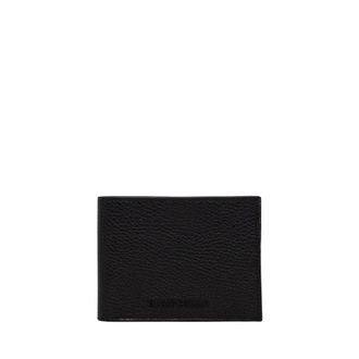 Emporio Armani Accessoires, Heren, Zwart, ONE Size, Leer, Portemonnee en Kaarthouder Set