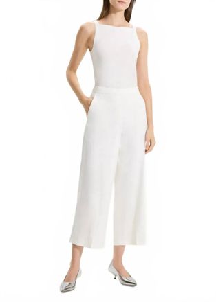 Theory Relaxed Straight Leg Pull-On Pant In Ivory