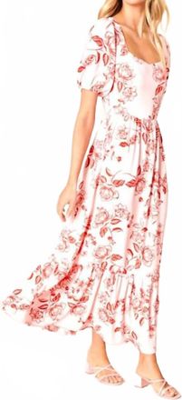 Sugarlips Peony Midi Dress In Pink/red