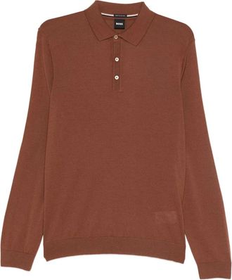 BOSS long-sleeve polo shirt - Brown