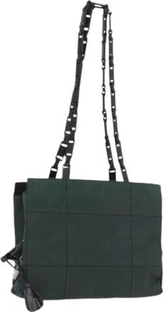 Prada Pre-owned Tote Bags, female, Green, Size: ONE SIZE Pre-owned Vintage Nylon Tote Bag